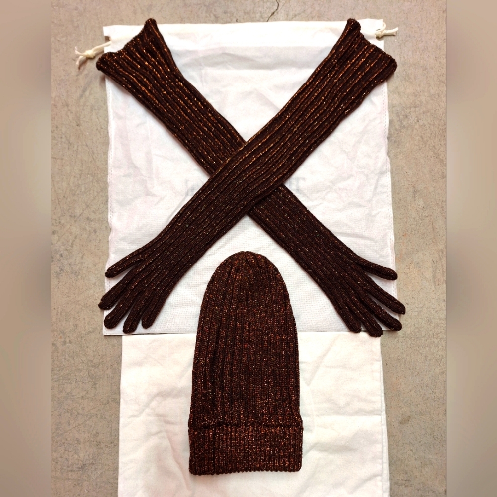 PRADA | Gold Metallic, Long Evening Gloves